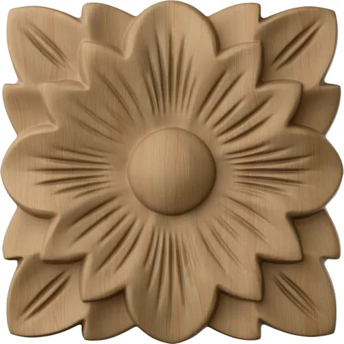 Vista 16 de Ekena Millwork ROS03X03SPAL Roseta cuadrada primaveral, 3 1/2"W x 3 1/2"H x 1/2"P, aliso