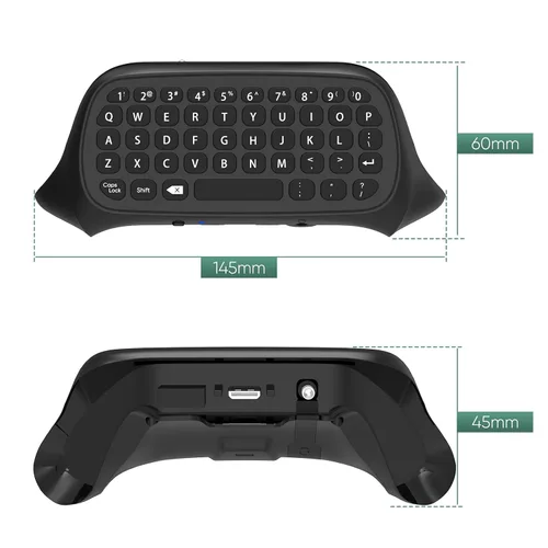 Vista 3 de Teclados de control inalámbrico para Xbox Series XS, controlador receptor USB de 2.4G, teclado Qwerty y chatpad con audio de 0.138in, conector