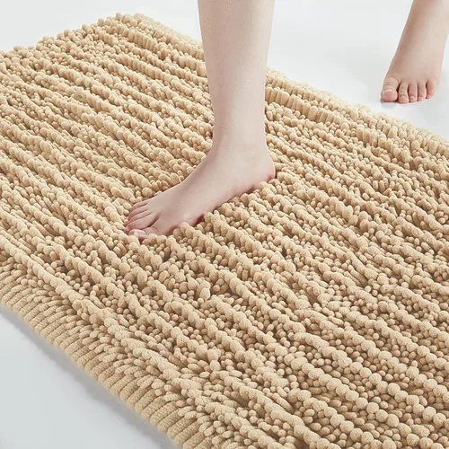 Vista 141 de FLOLEOPA Alfombras de baño de microfibra suave y esponjosa, tapetes de baño absorbentes, antideslizantes, lavables a máquina y de secado rápido