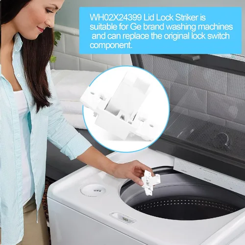 Vista 5 de WH02X24399 Golpe de bloqueo de tapa de arandela, piezas de repuesto AP5999576 PS11729471 compatibles con interruptor de bloqueo de cubierta