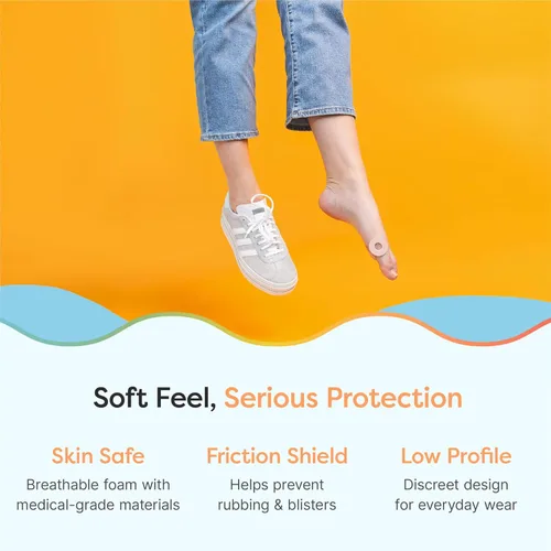 Vista 4 de ZenToes Cojines redondos de espuma con adhesivo autoadhesivo resistente al agua, protege el pie, el talón y los dedos de los pies de roces y Beige