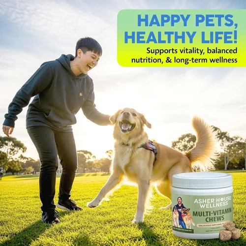 Vista 6 de Asher House Wellness Masticables Multivitamínicos para Perros - Vitaminas y Suplementos para Perros, Masticables Suaves para Perros Mascotas