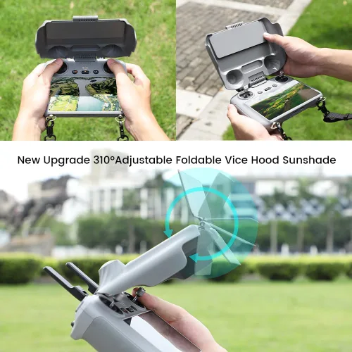 Vista 4 de Mini 4 Pro/Mavic 4 Pro/Flip/Neo/Air 3/Air 3S - Parasol 3 en 1 para mando a distancia DJI RC 2, accesorios de protección de pantalla completa