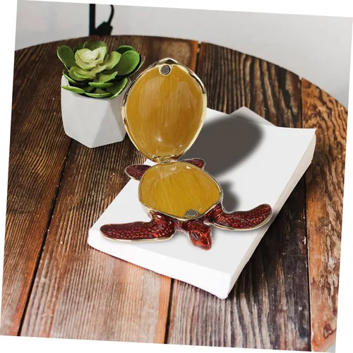 Vista 2 de OATIPHO turtle jewelry box enameled trinket desk topper crystal turtle desktop decor earrings holder organizer mariposas decorativas para pared