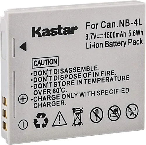 Vista 2 de Kastar Batería (X2) y Cargador USB LCD delgado para Canon NB-4L y Canon ELPH 100 HS, 300 HS, 310 HS, 330 HS, VIXIA mini, Powershot SD400, SD450