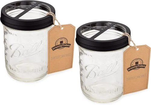 Vista 8 de Jarmazing Products Mason Jar - Soporte para cepillos de dientes, color negro, con tarro de bola de 16 onzas, hecho de acero inoxidable inoxidable
