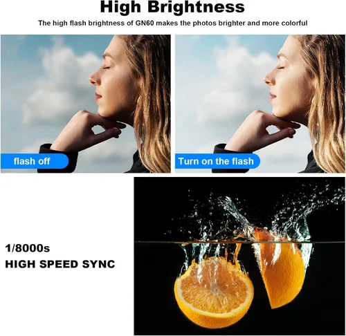 Vista 5 de Godox TT685II-S Flash TTL 2.4GHz GN60 Sincronización de alta velocidad 1/8000s Cámara Speedlite Speedlight Light Compatible con cámaras Sony