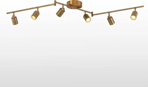 Vista 8 de Shura - Luz de pista blanca de 2 luces con cabezales ajustables, bombillas LED integradas, kit de iluminación de riel de 15 pulgadas, luz de techo