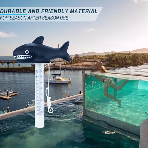 Vista 6 de Termómetro flotante de 2 piezas para piscina con estanque de cuerda termómetro de temperatura del agua con lecturas precisas de temperatura