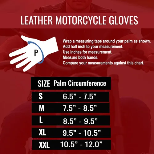 Vista 5 de Guantes de piel de anilina de vaca para motocicleta de hombre con control deslizante
