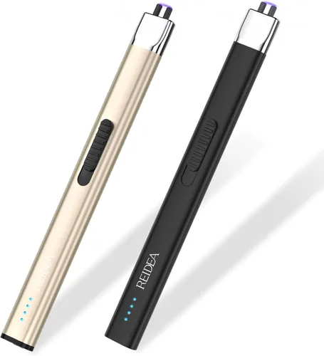 Vista 15 de REIDEA Encendedor eléctrico de regalo para los amantes de las velas, resistente al viento, sin llama, recargable por USB, encendedor retráctil