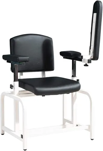 Vista 5 de Cómoda silla de dibujo de laboratorio para spa de laboratorio y sala de tratamiento (negro)