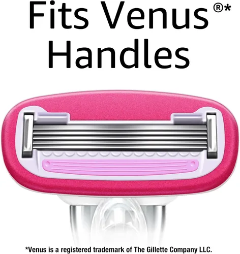 Vista 4 de Yaxa Basics - Maquinilla de afeitar manual de cinco hojas para mujer, se adapta a las asas Yaxa Basics y Venus, incluye 1 asa FITS, 12 cartuchos