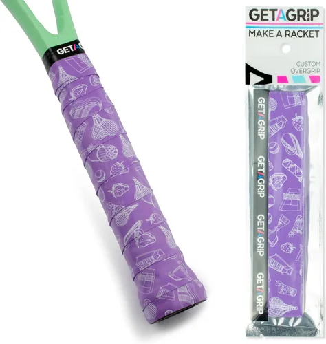 Vista 33 de Get A Grip - Grip personalizado para raqueta de tenis - Agarre antideslizante/de secado rápido para tenis - Grip precortado para raqueta
