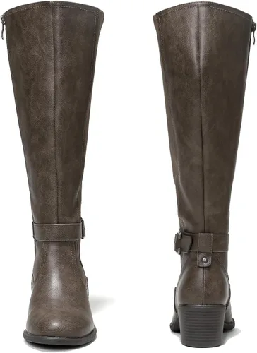 Vista 5 de Luoika Botas altas hasta la rodilla extra anchas para mujer, botas altas de invierno de ancho ancho.