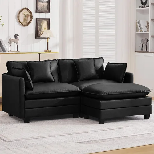 Vista 24 de Sofá modular en forma de nube de 113 pulgadas, sofás de asiento profundo de gran tamaño para sala de estar, sofá modular tapizado de chenilla