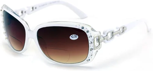 Vista 8 de Gafas de sol de lectura bifocales de gran tamaño para mujer, lentes de lectura vintage para exteriores