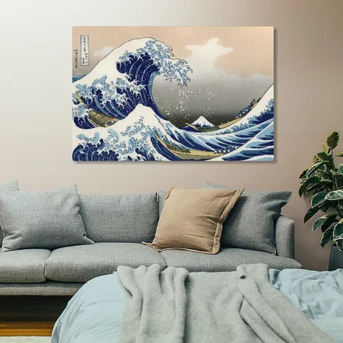 Vista 7 de BGGJJ The Great Wave Painting Retro Poster Canvas Wall Art Poster For Room Aesthetic And Decor For Bedroom Living Room Bathroom Kitchen Office Decor