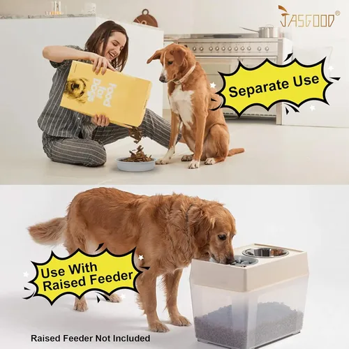 Vista 5 de JASGOOD Comedero lento para perros, cuenco de rompecabezas reducido para comederos elevados de mascotas, cuenco interactivo de repuesto elevado