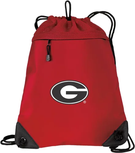 Mochila con cordón de la Universidad de Georgia Bulldogs de Georgia, paquete de cincha - Malla única y microfibra, talla única