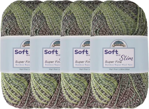 Vista 114 de JubileeYarn Hilo Suave y Delgado - 50g/madeja Mezcla de Rayón de Bambú y Lana - Pegaso - 2 madejas