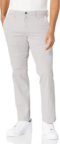 Vista 20 de Yaxa Essentials - Pantalón chino casual elástico de corte entallado para hombre