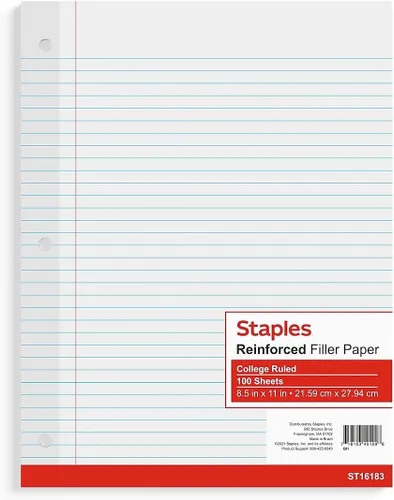 Vista 8 de Staples 2072509 - Papel de relleno reforzado con rayas anchas de 8 x 10 1/2 pulgadas, 100 hojas, paquete de 12