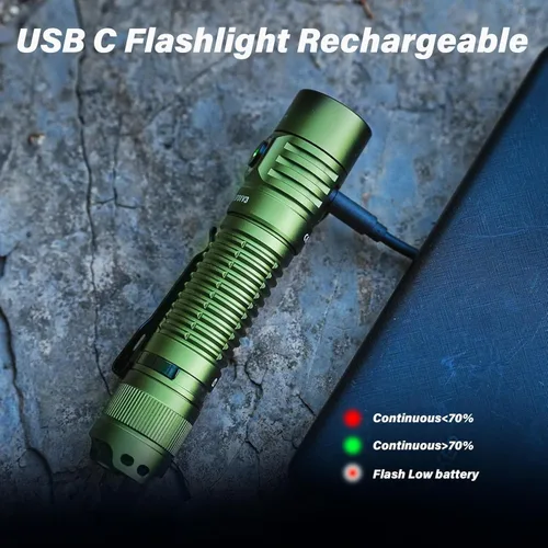 Vista 7 de Linterna de bolsillo Sofirn SP31 V3.0 recargable, linterna táctica de 1200 lúmenes de alto brillo con potente LED, interruptores duales y circuito