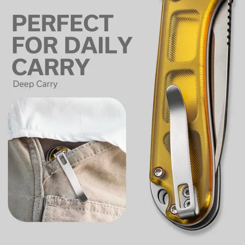 Vista 19 de CIVIVI Elementum II - Navaja de bolsillo plegable, hoja de acero Nitro-V de 2.96 pulgadas, mango G10, cuchillo utilitario con clip de bolsillo