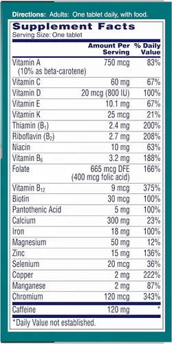 Vista 3 de Tabletas multivitamínicas completas para activar el metabolismo One-A-Day para mujeres, 50