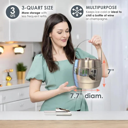 Vista 7 de BREKX Iceberg Cubo de hielo (plata cepillada)