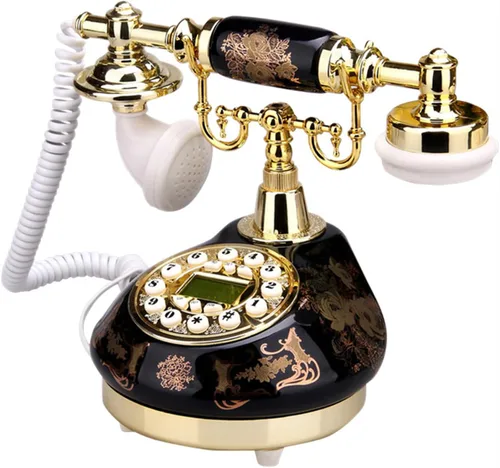 TelPal Teléfono Fijo Antiguo con Cable de Estilo Vintage 1960, Sistema de Teléfono Vintage con Cable para Casa y Oficina, Conjunto de Teléfono Retro