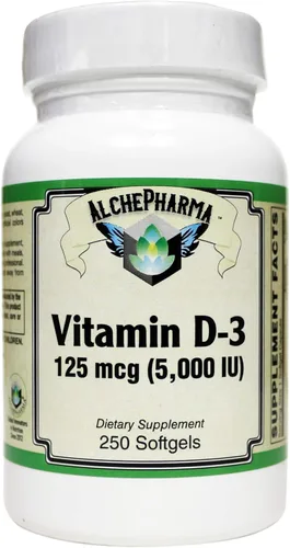 Vista 4 de Vitamina D-3 125 mcg (5,000 UI) de lanolina en una base de aceite de cártamo, 100 geles blandos