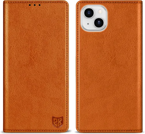 Vista 10 de ZZXX Funda tipo cartera para iPhone 14 con imán fuerte de 6.1 pulgadas Negro