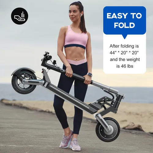 Vista 6 de Scooter eléctrico, scooter para adultos con motor de 800 W, rango de 18 a 22 millas, velocidad máxima de 22 mph, neumáticos sólidos de 10 pulgadas