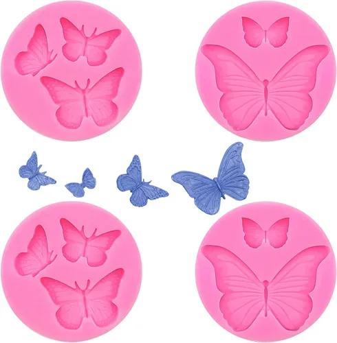 Vista 9 de 4 moldes de silicona de mariposa, mini molde de fondant de mariposa, lindo molde de resina epoxi para jabón, moldes de chocolate para decoración