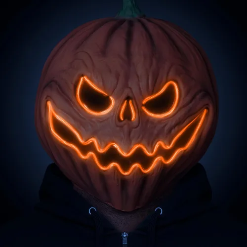 Zadin Máscara de cabeza de calabaza para Halloween, máscara de calabaza aterradora para adultos, cubierta facial de Jack o Lantern, disfraz de