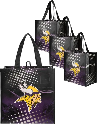 Vista 22 de FOCO - Bolsas de compras reutilizables con logotipo del equipo de la NFL unisex adulto, paquete de cuatro