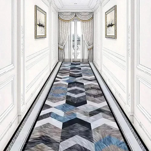 Vista 3 de Alfombra de pasillo para pasillo, alfombra larga moderna para pasillo, pasillo, cocina, salón, balcón, alfombra antideslizante de 23.6 in/31.5