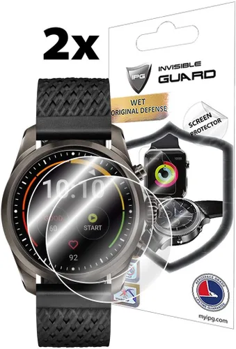 Vista 2 de IPG Protector de pantalla para MONTBLANC SUMMIT 2 SMARTWATCH (2 unidades) Invisible Ultra HD Clear Film Anti Scratch Skin Guard - Suave