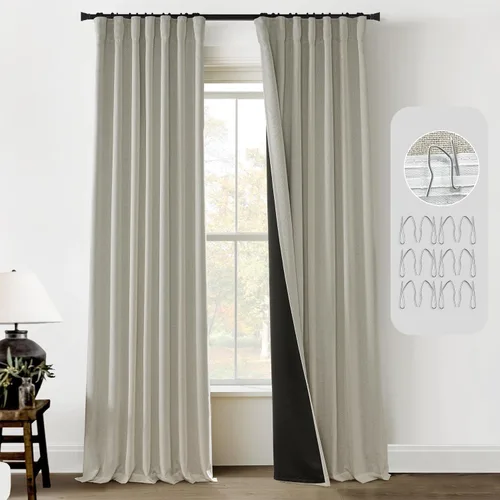 Vista 9 de Cortinas Cortas Marrón Oscuro de 45 Pulgadas de Largo, Cortinas Opacas de Lino con Trabilla Trasera Plisadas Tipo Café para Cocina Dormitorio Baño