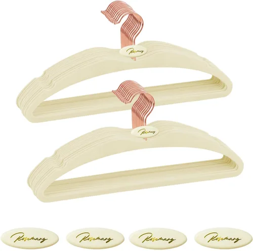 Vista 22 de ManGotree Perchas de terciopelo con gancho dorado giratorio de 360°, perchas de fieltro antideslizantes para trajes, colgador de ropa delgado que