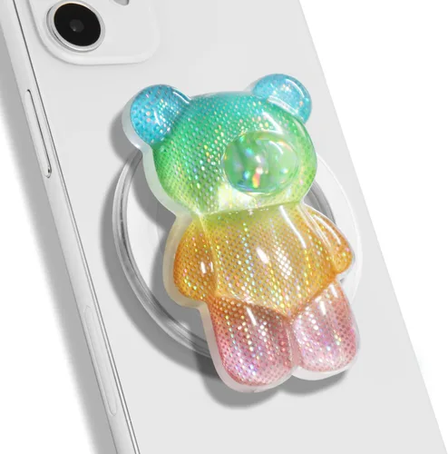 Vista 16 de On The Grip Soporte plegable de agarre para teléfono móvil con forma de osito de goma 3D para teléfono inteligente, tableta, accesorio de teléfono