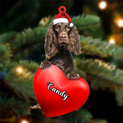 Vista 33 de Amantes de los perros de Navidad, corazón de perro de Navidad disponible para muchos perros Malamute de Alaska, adorno de Navidad, adorno