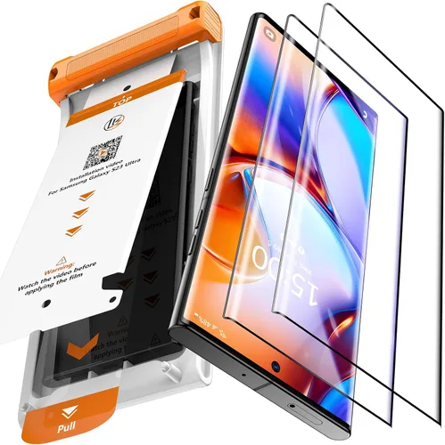 Vista 8 de LK 3 Pack para Protector de Pantalla Samsung Galaxy S23 Ultra [No es de Vidrio] [Soporte Desbloqueo por Huella Dactilar] Protector de Pantalla