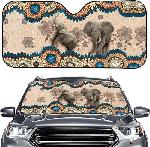 Vista 22 de Talayituse Parasol para parabrisas de automóvil, diseño de gato divertido 3D, ajuste universal, para automóvil, camión, SUV, bloquea el sol
