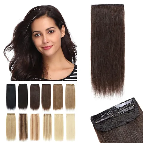 Vista 22 de SEGO 2 piezas de extensiones de cabello cortas con clip, cabello humano de 6 pulgadas, 20 g, extensiones de cabello humano para mujeres con cabello