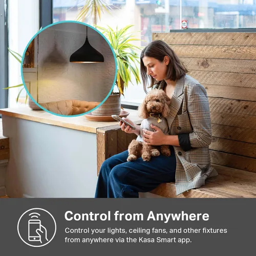 Vista 6 de Kasa Matter Smart Dimmer Switch: control de voz con Siri, Alexa y Google Assistant Certificado UL Temporizador y horario Fácil instalación