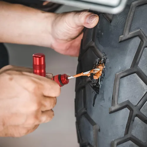 Vista 7 de HARFINGTON Kit de reparación de neumáticos de bicicleta sin cámara, herramienta de parche para reparación de pinchazos planos con herramienta