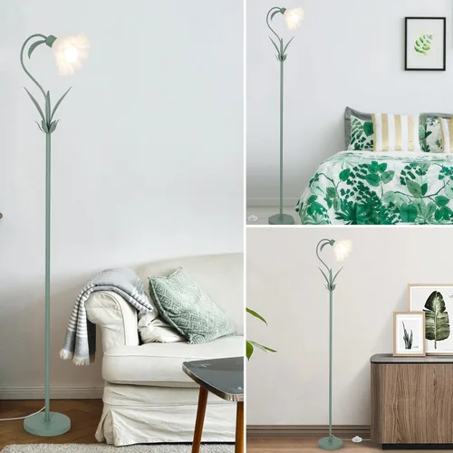 Vista 9 de HMVPL Lámpara de pie de flores para sala de estar, lámpara de pie de flores con control remoto, bonita lámpara alta floral con bombilla RGB
